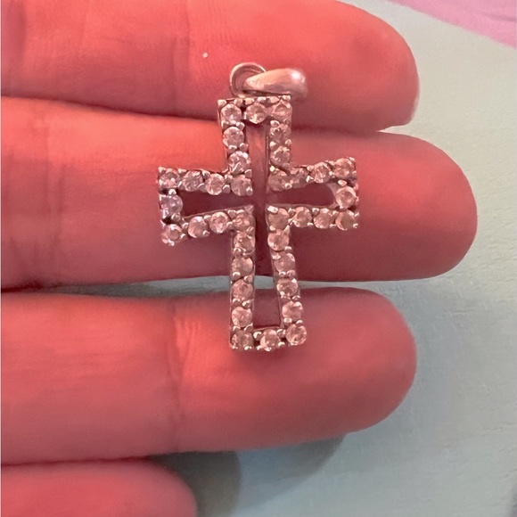 Crystal Cross Pendant - Y2k Melrose & Sunset Strip - Picture 2 of 2